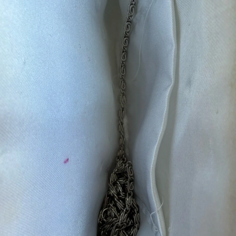 Vintage Grey Beaded Embroidered Wallet Pouch Clasp Purse Bag - Picture 3 of 3